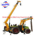 Custom tractor mounted post hole digger machine for telegraph pole installation