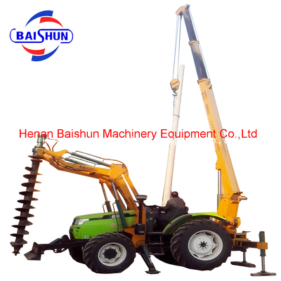 Custom tractor mounted post hole digger machine for telegraph pole installation