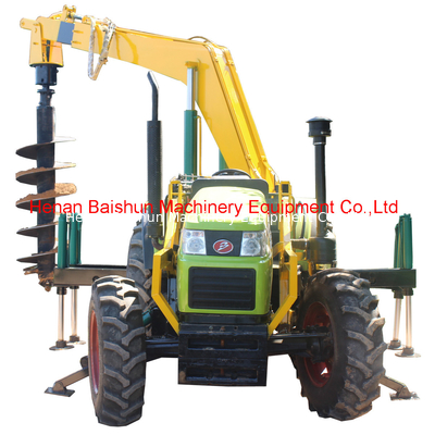 Cement Pole Erect By Spiral Sheet Post Screw Mini Pile Digging Machine