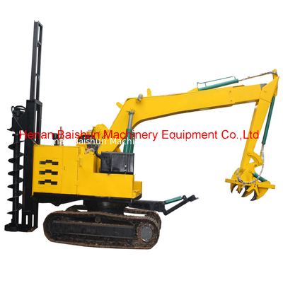 Electrical Pole Install Machine With Post Hole Digger Earth Auger