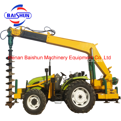 Cement Pole Erect By Spiral Sheet Post Screw Mini Pile Digging Machine