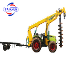Newly tractor mounted solar poles erection machine for construction pole erection