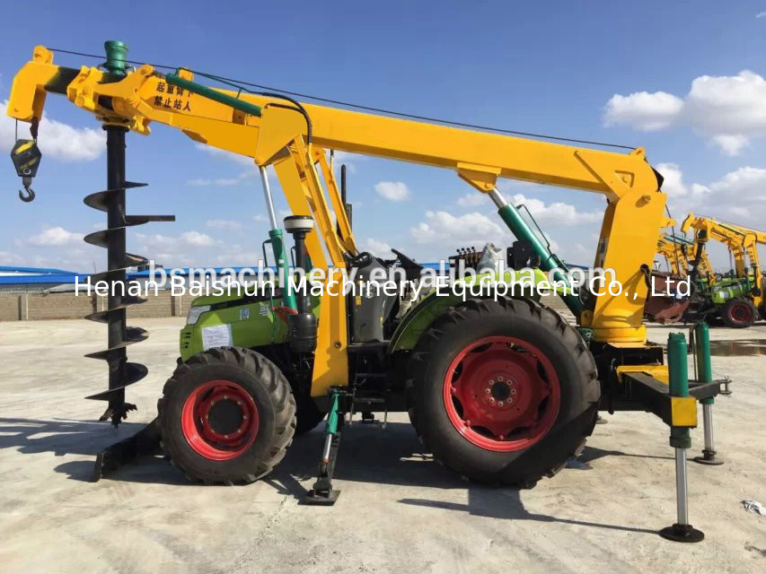 Oversea service pole lifting tractor pole erection machines for pole erect